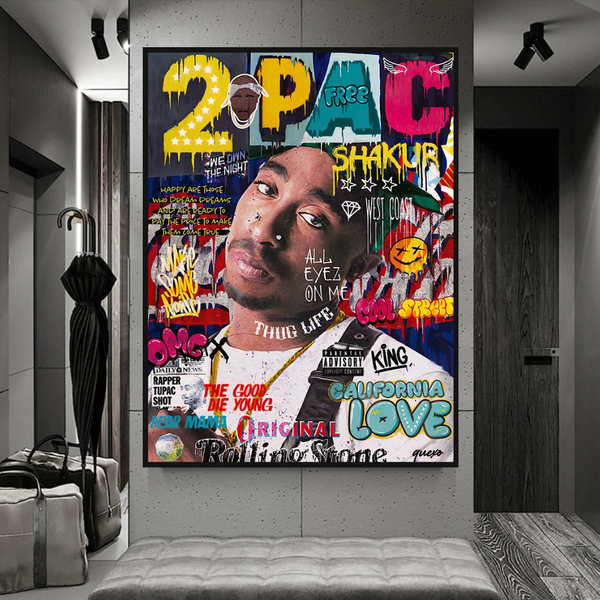 TuPac Rapper Canvas Wall Art: Unique & Vibrant Designs-Wall Posters