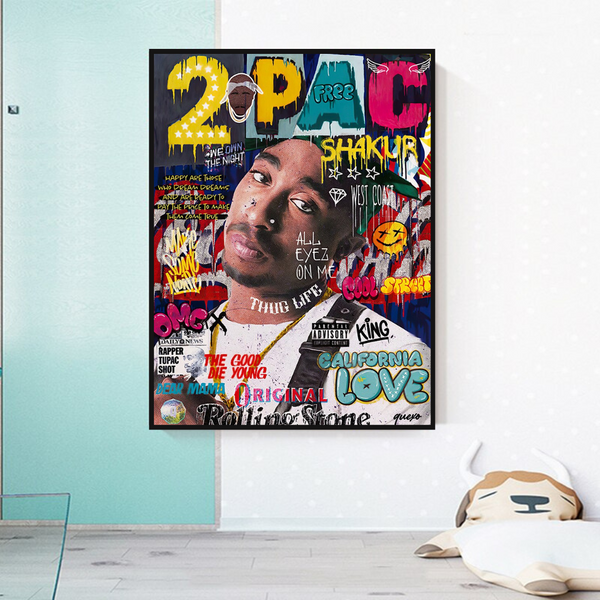 TuPac Rapper Canvas Wall Art: Unique & Vibrant Designs-Wall Posters