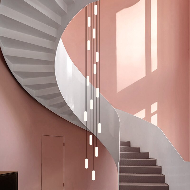 Tubes: Staircase Chandelier - Exquisite Lighting Solution-Staircase Chandelier