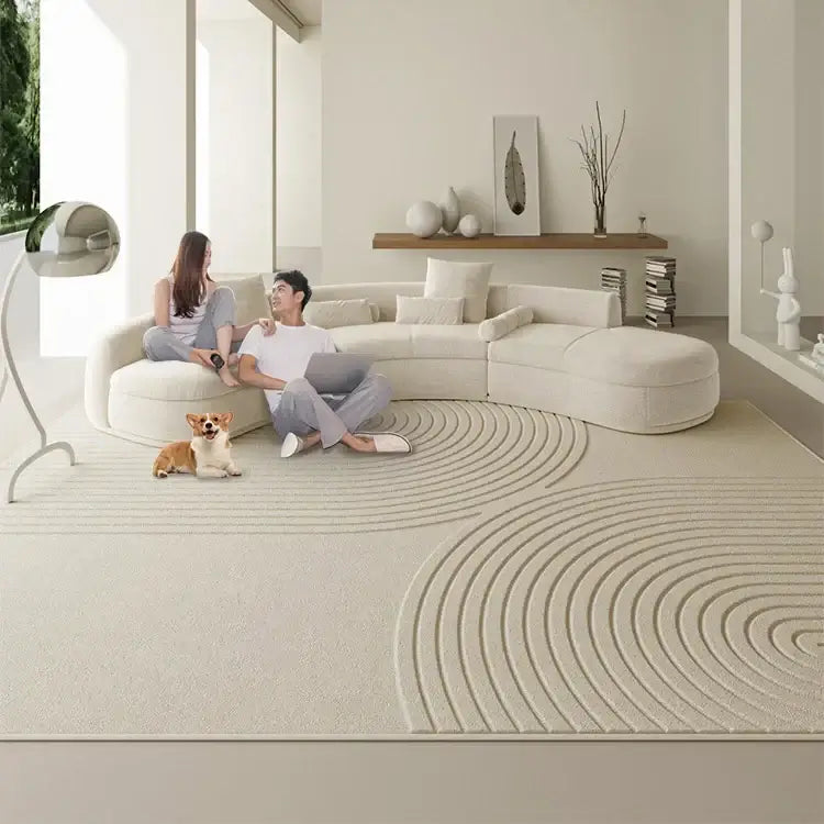 Twin Ripples 3D Diatom Silk Rugs for Living Room-Rugs & Carpets