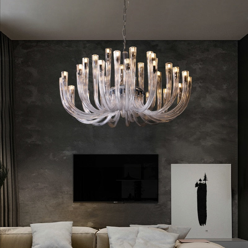 U Shaped Glass Italian Lustre Art Pendant Chandelier-Ceiling Chandelier