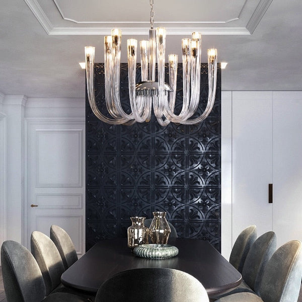 U Shaped Glass Italian Lustre Art Pendant Chandelier-Ceiling Chandelier