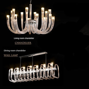 U Shaped Glass Italian Lustre Art Pendant Chandelier-Ceiling Chandelier