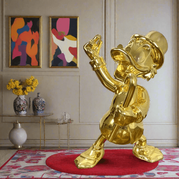 Uncle Scrooge McDuck Gold Millionaire Electroplated Statue Ornament-Supreme Sculptures