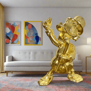 Uncle Scrooge McDuck Gold Millionaire Electroplated Statue Ornament-Supreme Sculptures