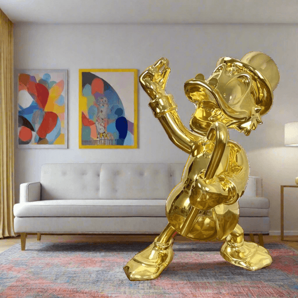 Uncle Scrooge McDuck Gold Millionaire Electroplated Statue Ornament-Supreme Sculptures