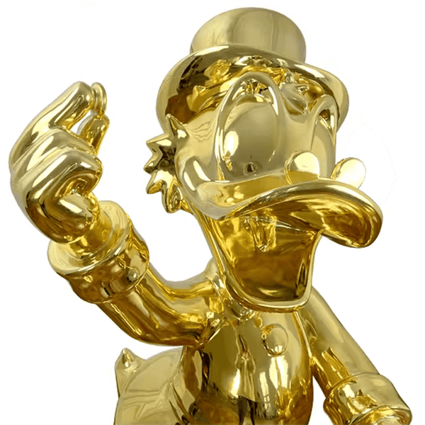 Uncle Scrooge McDuck Gold Millionaire Electroplated Statue Ornament-Supreme Sculptures