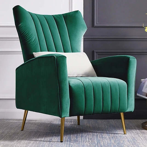 Velvet Accent Chair - Mid Century Vanity Chair-Arm Chairs, Recliners & Sleeper Chairs