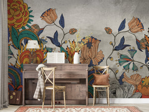 Vibrant Floral Wallpaper Mural - Transform Your Space-Flower & Leaf Wallpaper