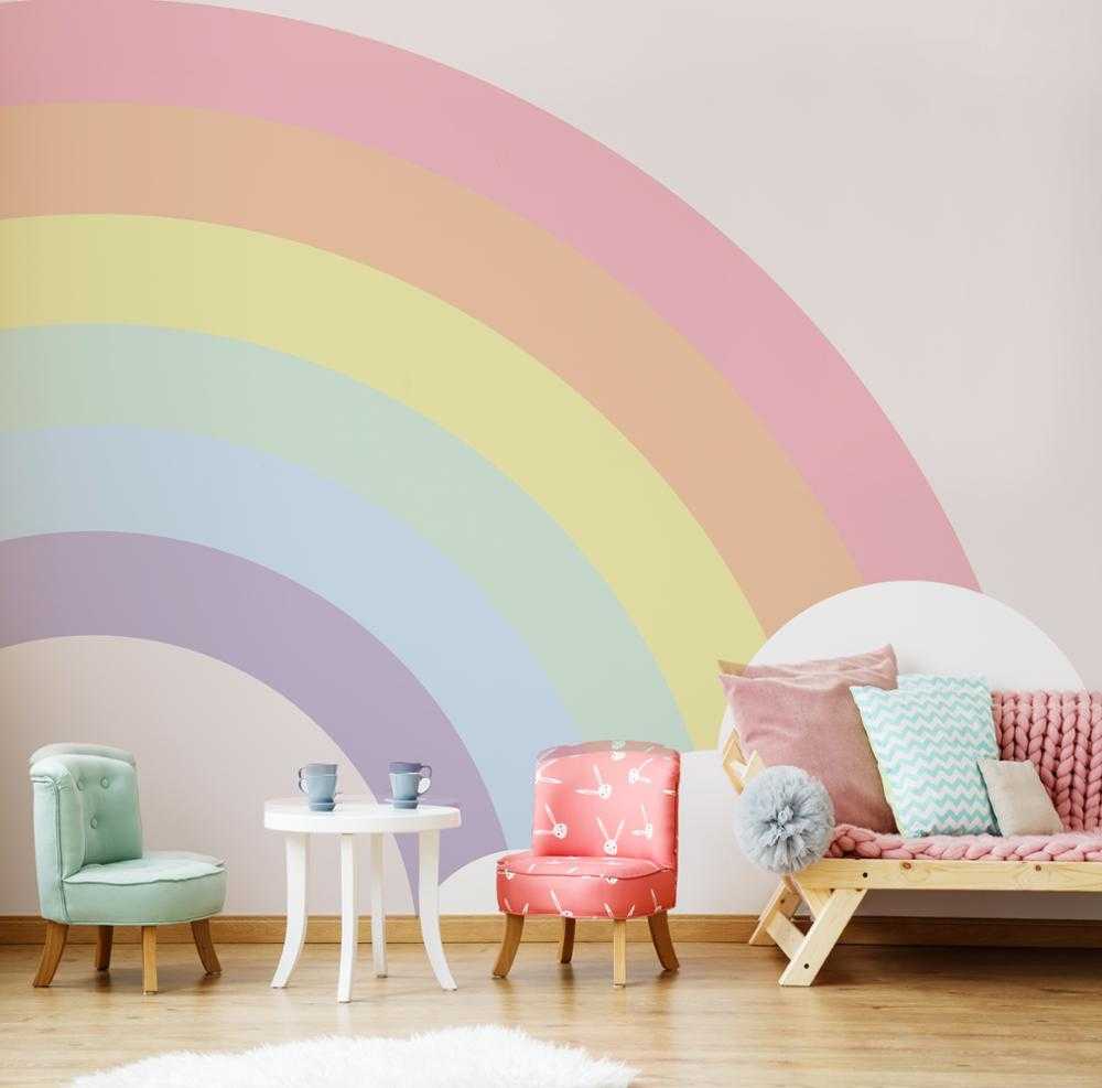 Vibrant Rainbow Bridge Wall Mural-Kids Room Wallpaper
