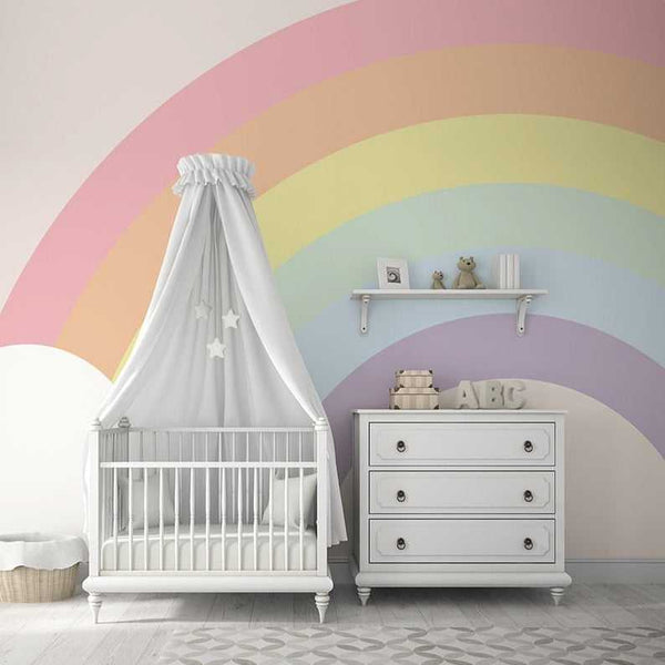 Vibrant Rainbow Bridge Wall Mural-Kids Room Wallpaper