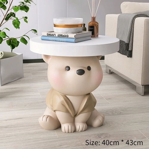 Vigorous Bear Statue Side Table Ornament with Bluetooth Music-Ornaments Statues Figurines
