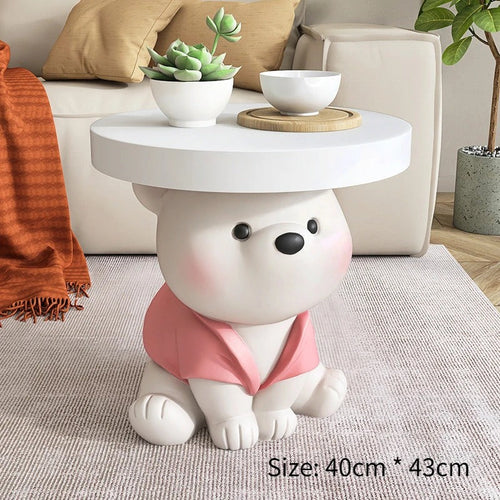 Vigorous Bear Statue Side Table Ornament with Bluetooth Music-Ornaments Statues Figurines