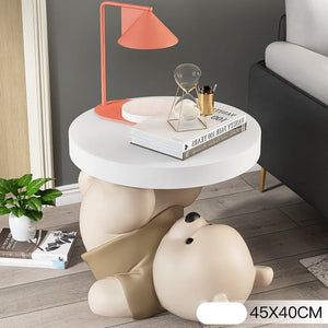 Vigorous Bear Statue Side Table Ornament-Ornaments Statues Figurines