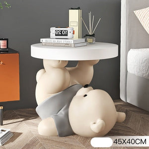 Vigorous Bear Statue Side Table Ornament-Ornaments Statues Figurines