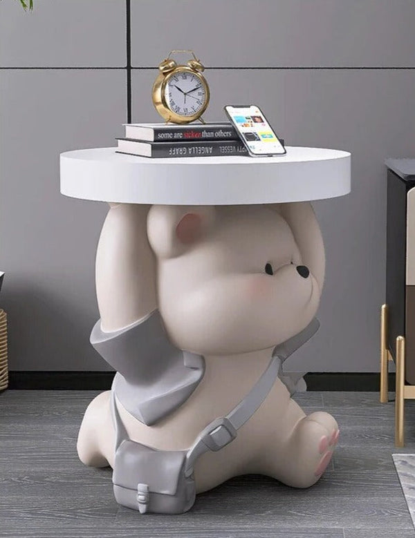 Vigorous Bear Statue Side Table Purse Shopping Ornament with Bluetooth Music-Ornaments Statues Figurines