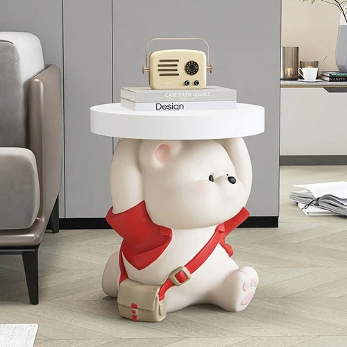 Vigorous Bear Statue Side Table Purse Shopping Ornament with Bluetooth Music-Ornaments Statues Figurines