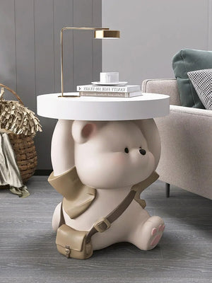 Vigorous Bear Statue Side Table Purse Shopping Ornament with Bluetooth Music-Ornaments Statues Figurines