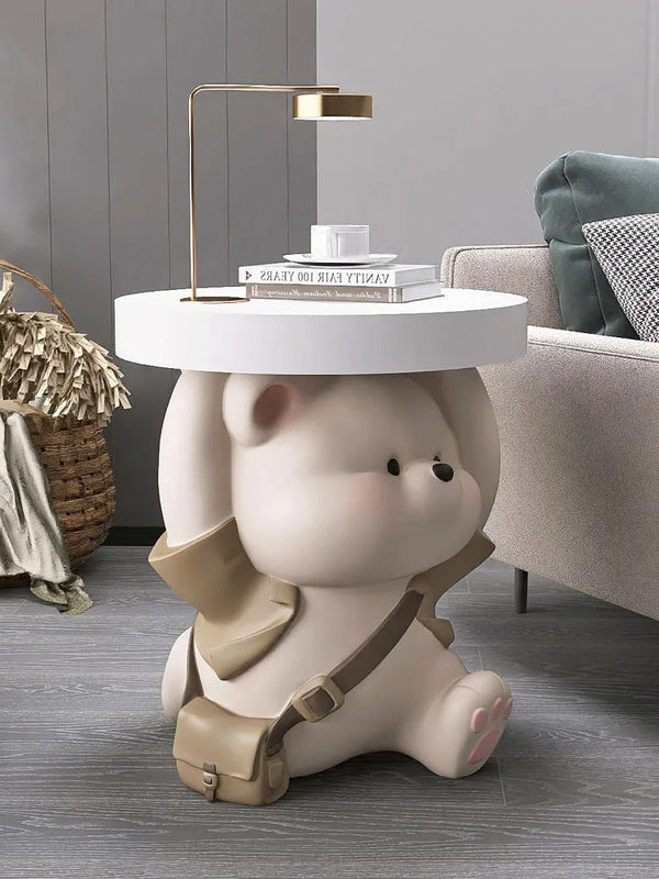 Vigorous Bear Statue Side Table Purse Shopping Ornament with Bluetooth Music-Ornaments Statues Figurines