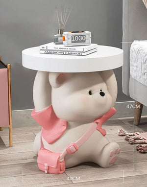 Vigorous Bear Statue Side Table Purse Shopping Ornament with Bluetooth Music-Ornaments Statues Figurines