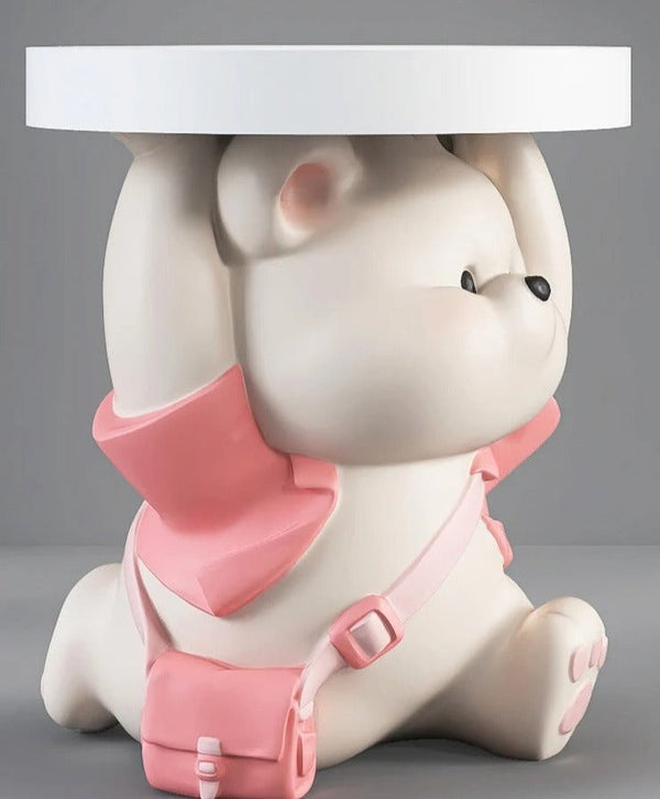 Vigorous Bear Statue Side Table Purse Shopping Ornament with Bluetooth Music-Ornaments Statues Figurines