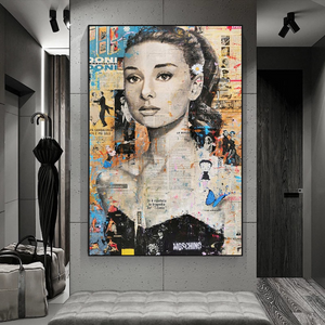 Vintage Audrey Hepburn Canvas Art-Wall Posters