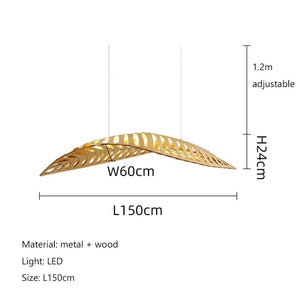 Wabi Sabi Wood Art Fish Bone Pendant Chandelier-Kitchen Island