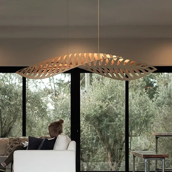 Wabi Sabi Wood Art Fish Bone Pendant Chandelier-Kitchen Island