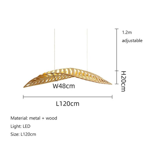 Wabi Sabi Wood Art Fish Bone Pendant Chandelier-Kitchen Island