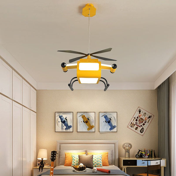 War Helicopter LED Chandelier for Kids Bedroom-Kids Room Nursery Lighting