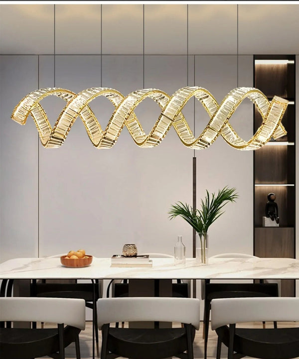 Wave Crystal Pendant Light: Enhance Your Space-Kitchen Island