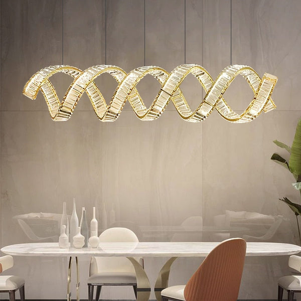 Wave Crystal Pendant Light: Enhance Your Space-Kitchen Island