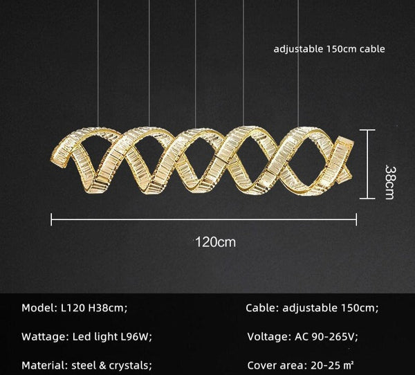 Wave Crystal Pendant Light: Enhance Your Space-Kitchen Island