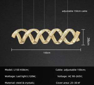 Wave Crystal Pendant Light: Enhance Your Space-Kitchen Island