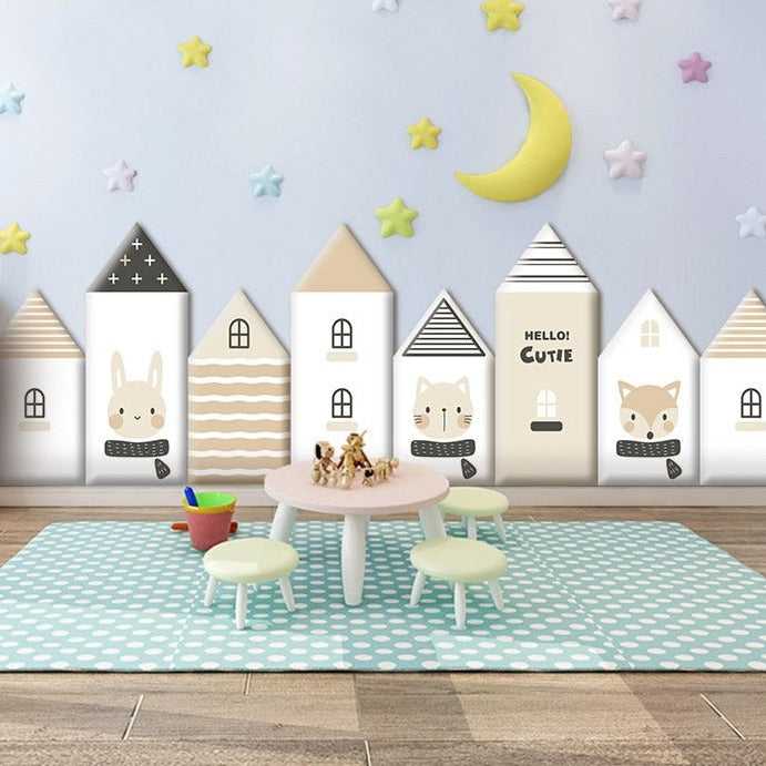 Whimsical Hobbit House Kids Wall Padded Safety Cushions-Anti Collision Padded Wall Stickers