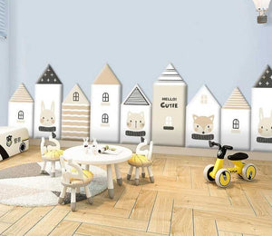 Whimsical Hobbit House Kids Wall Padded Safety Cushions-Anti Collision Padded Wall Stickers