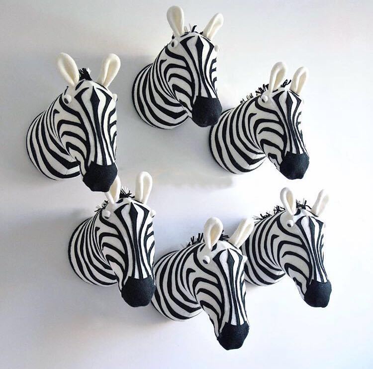 Whimsical Zebra Head Wall Hanging: Kids Room Decor-