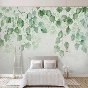 Whispering Foliage: Green Leaves Wallpaper-Flower & Leaf Wallpaper