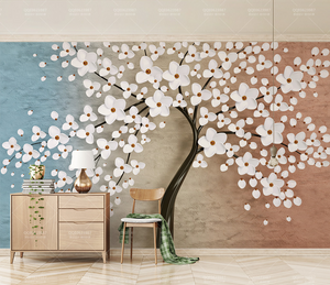 White Flowers Tree Wallpaper Murals: Bringing Elegance-Trees Wallpaper