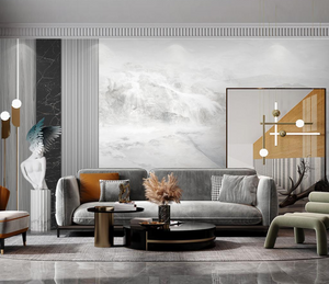 White Fog Stone - Marble Wallpaper Murals-Marble Design Wallpaper