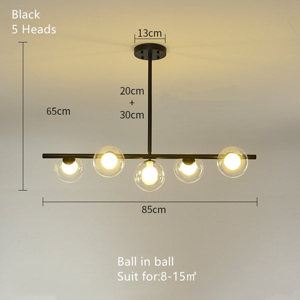 White Glass Ball Chandelier - Stunning Lighting Fixture-Kitchen Island