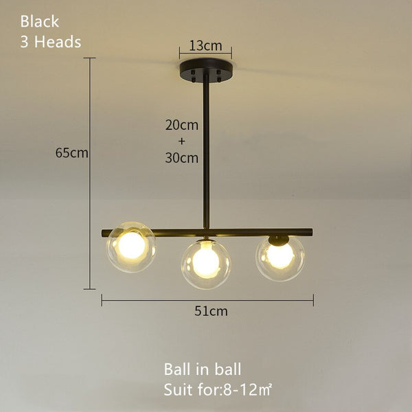 White Glass Ball Chandelier - Stunning Lighting Fixture-Kitchen Island