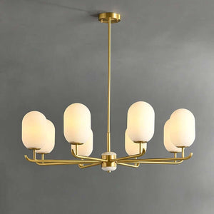 White Jade Glass Lampshade Chandelier-Ceiling Chandelier