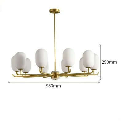 White Jade Glass Lampshade Chandelier-Ceiling Chandelier