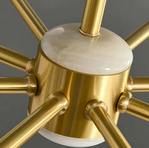 White Jade Glass Lampshade Chandelier-Ceiling Chandelier