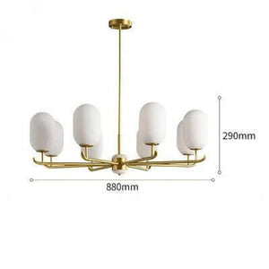 White Jade Glass Lampshade Chandelier-Ceiling Chandelier