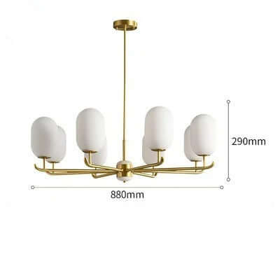 White Jade Glass Lampshade Chandelier-Ceiling Chandelier