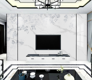 White Shade Stone Design - Marble Wallpaper Murals-Marble Design Wallpaper