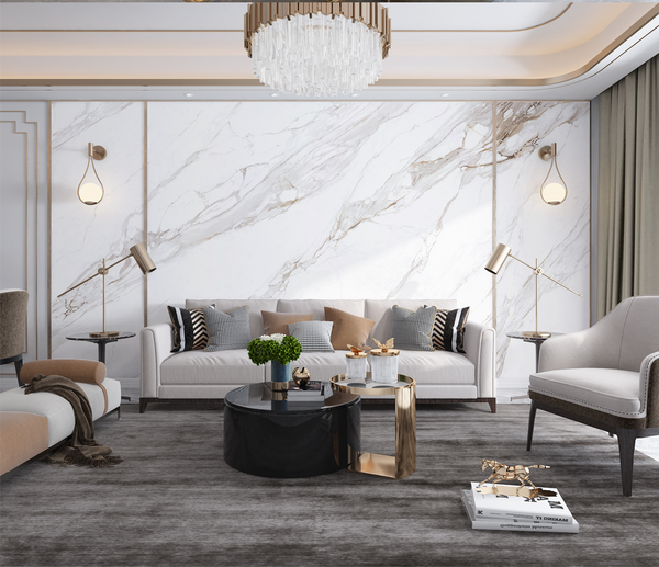White Stone Design: Marble Wallpaper Murals-Marble Design Wallpaper