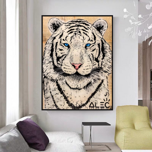 White Tiger Poster: Stunning Art of Majestic White Tigers-Wall Posters